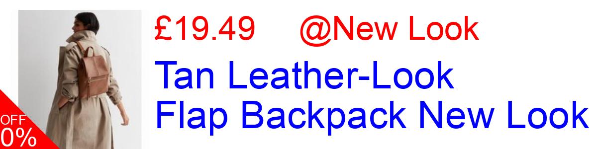 25% OFF, Tan Leather-Look Flap Backpack New Look £19.49@New Look