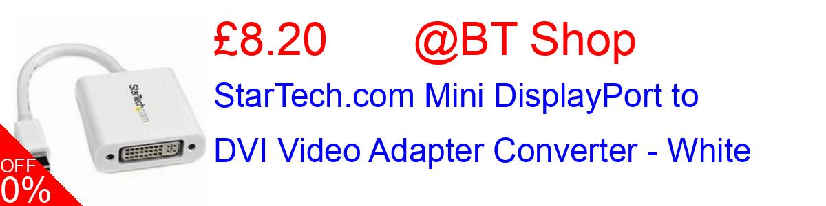 24% OFF, StarTech.com Mini DisplayPort to DVI Video Adapter Converter - White £8.20@BT Shop