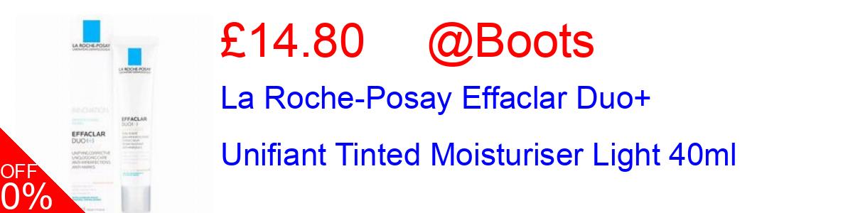 20% OFF, La Roche-Posay Effaclar Duo+ Unifiant Tinted Moisturiser Light 40ml £14.80@Boots