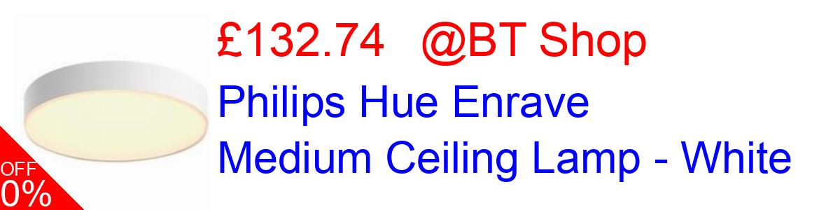 14% OFF, Philips Hue Enrave Medium Ceiling Lamp - White £132.74@BT Shop