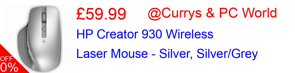 40% OFF, HP Creator 930 Wireless Laser Mouse - Silver, Silver/Grey £59.99@Currys & PC World