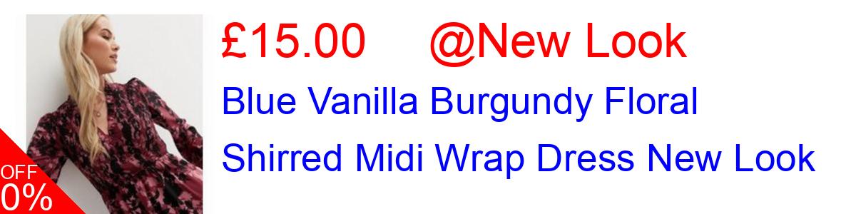 50% OFF, Blue Vanilla Burgundy Floral Shirred Midi Wrap Dress New Look £15.00@New Look