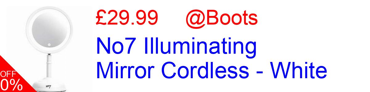 50% OFF, No7 Illuminating Mirror Cordless - White £29.99@Boots