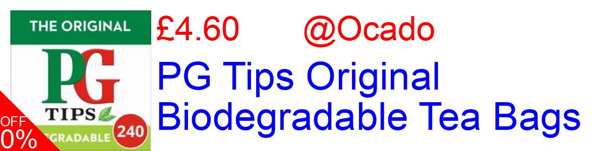 23% OFF, PG Tips Original Biodegradable Tea Bags £4.60@Ocado