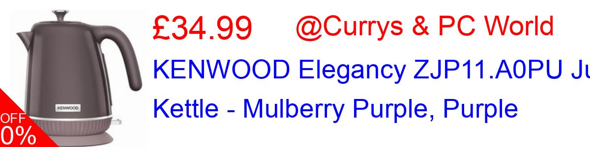 49% OFF, KENWOOD Elegancy ZJP11.A0PU Jug Kettle - Mulberry Purple, Purple £34.99@Currys & PC World