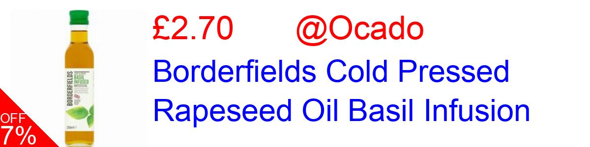 7% OFF, Borderfields Cold Pressed Rapeseed Oil Basil Infusion £2.70@Ocado