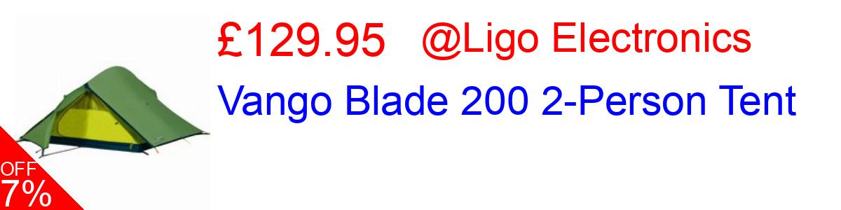 7% OFF, Vango Blade 200 2-Person Tent £129.95@Ligo Electronics
