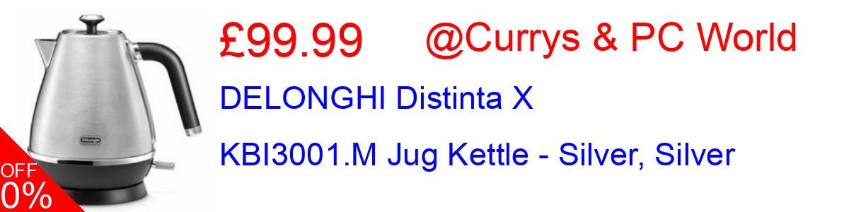 32% OFF, DELONGHI Distinta X KBI3001.M Jug Kettle - Silver, Silver £94.99@Currys & PC World